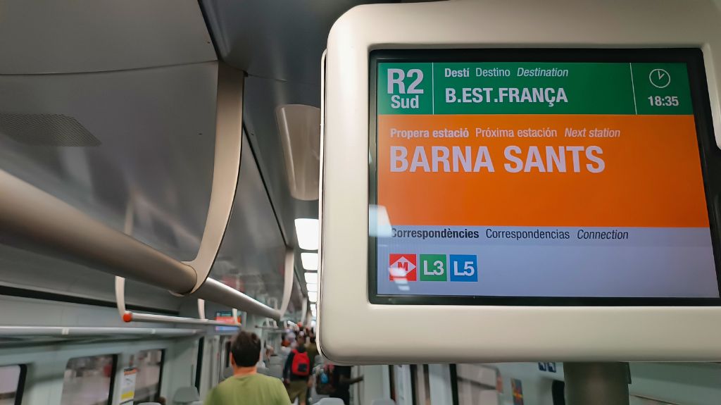 Train Stopping at Barcelona Sants