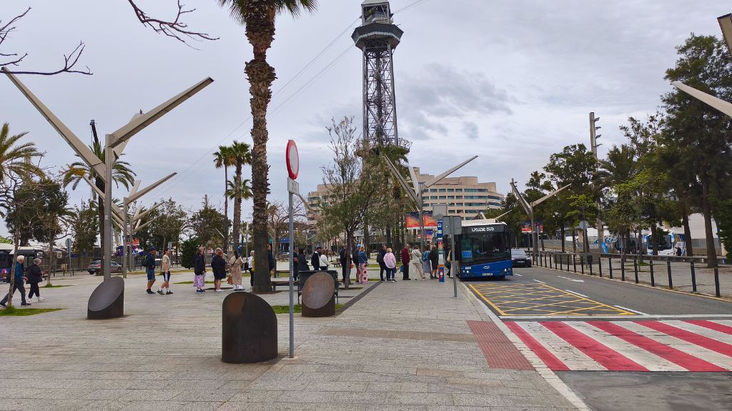 Cruise Bus Stop at the Port of Barcelona