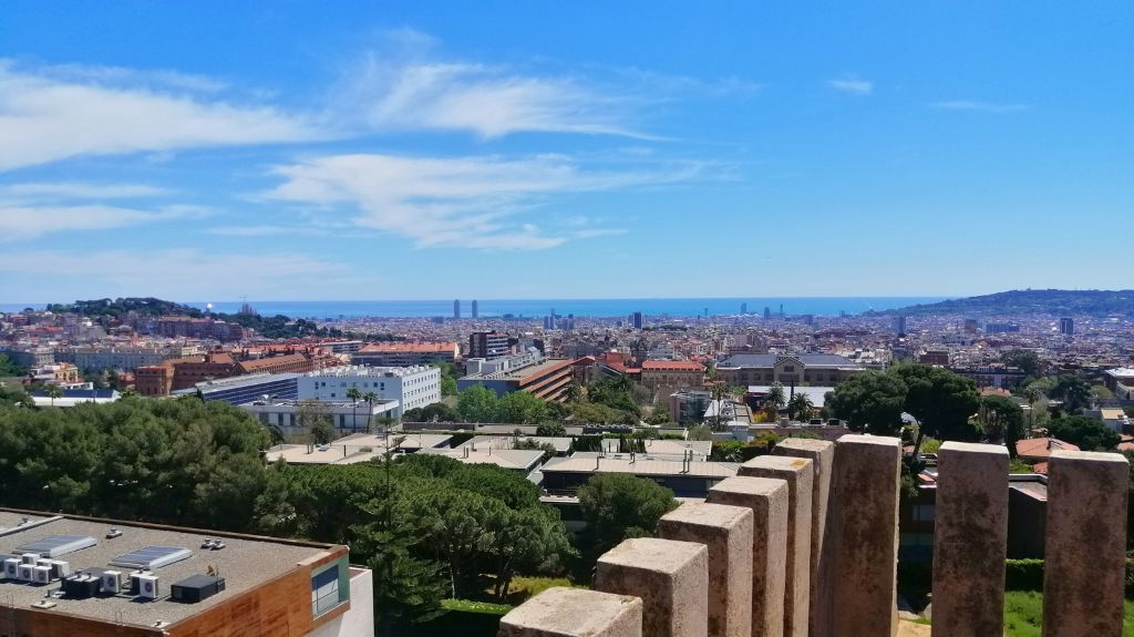 Panorama of Barcelona from Torre Bellesguard's Rooftop